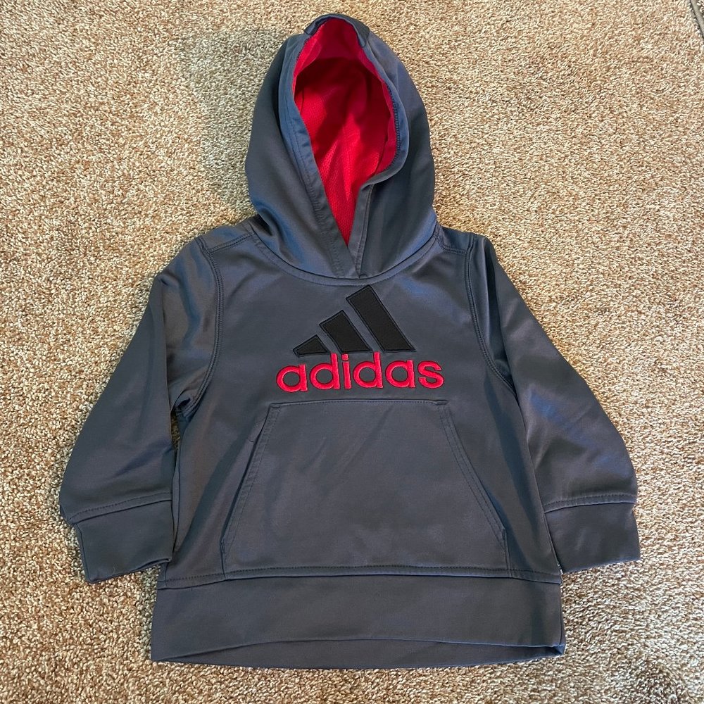 Adidas grey polyester hoodie 3T